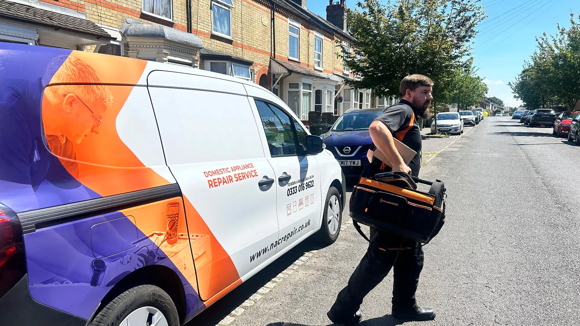 NAC engineer arriving at a customer's home